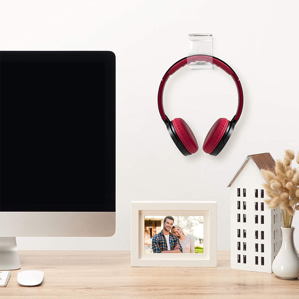 Acrylic Headphone Hanger Under Desk Organizer Stand