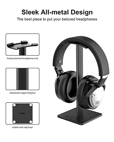 Black Headphone Stand Aluminium Stand for All Sizes