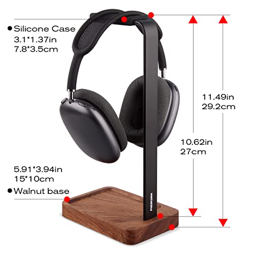 Black Walnut Headset Holder for Gaming Headsets