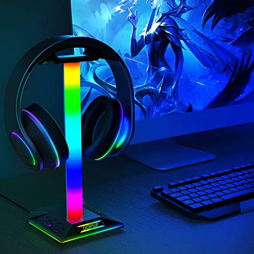 RGB Gaming Headphone Stand with USB Ports