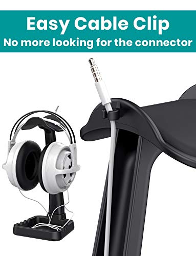 Klearlook Multi-Purpose Headphone Stand with Cable Clip