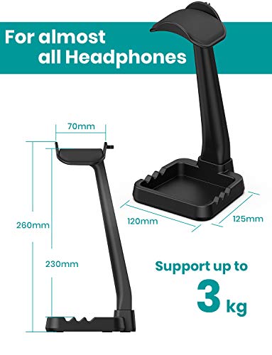 Klearlook Multi-Purpose Headphone Stand with Cable Clip