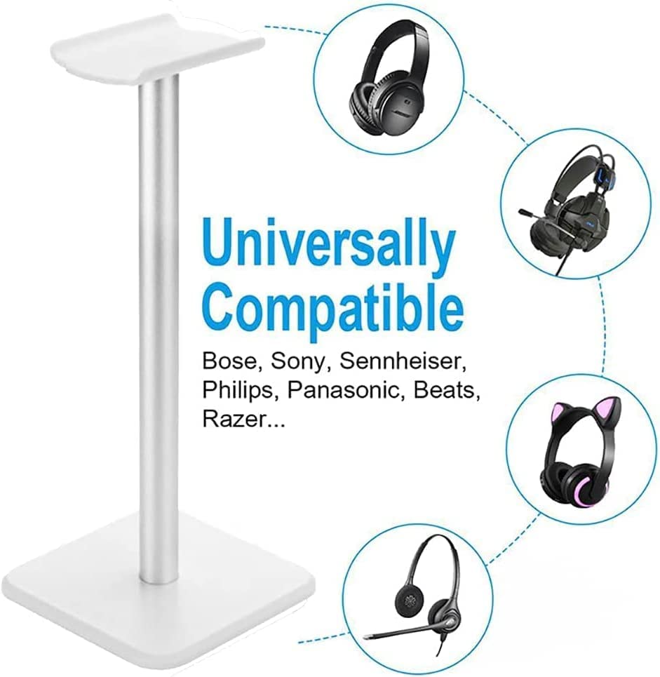 Universal Aluminum Headphone Stand Hanger (White)