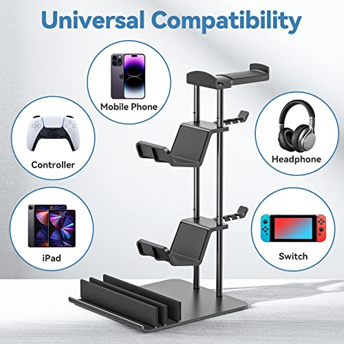 Universal Headphone & Controller Stand with Aluminum Bar