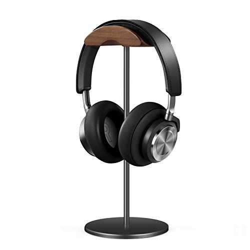 Nature Walnut Headphone Stand with Heavy Base