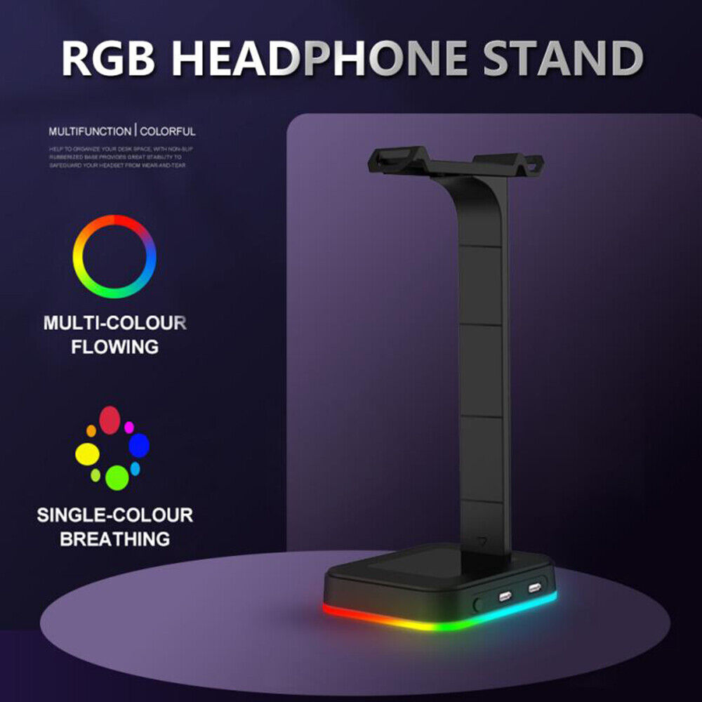 Gaming Headset Stand with Dual USB Charger