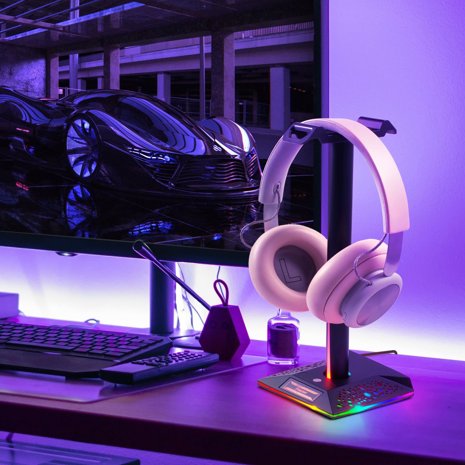 Gaming Headset Stand with RGB Lights