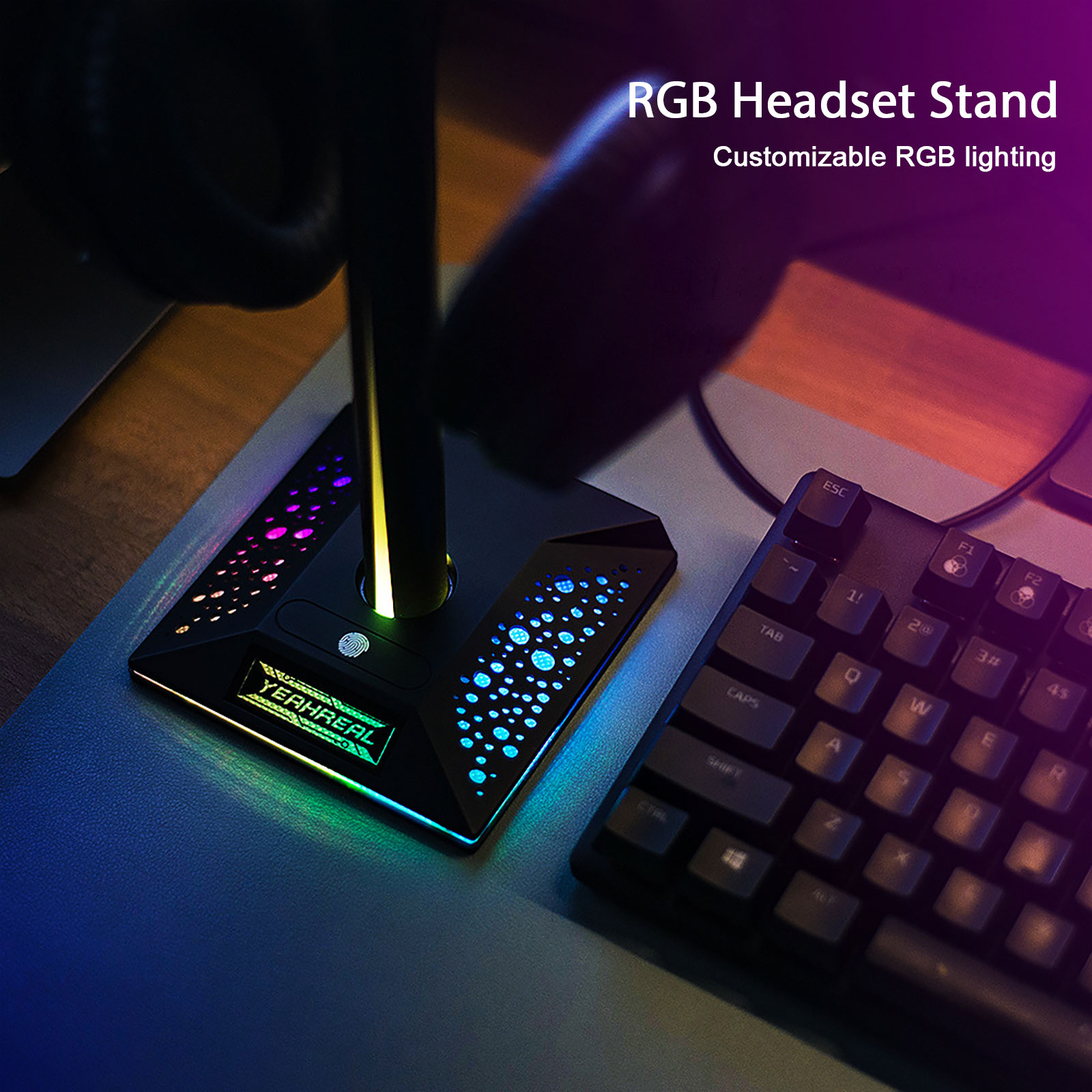 TSV RGB Headset Stand with USB and Lighting