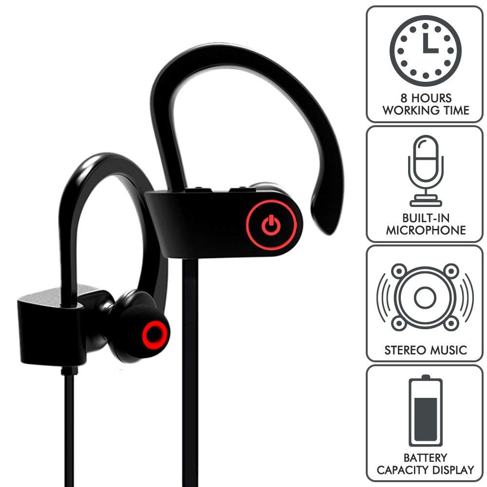 GOOPRO Bluetooth Sports In-Ear Headphones, Black, GP-2