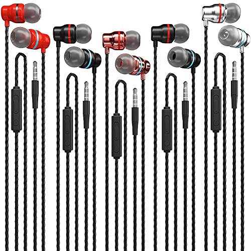 Noise Isolating Earbuds with Mic, 5 Pack