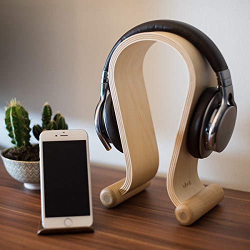 Wooden headphone stand for gaming and DJ headsets