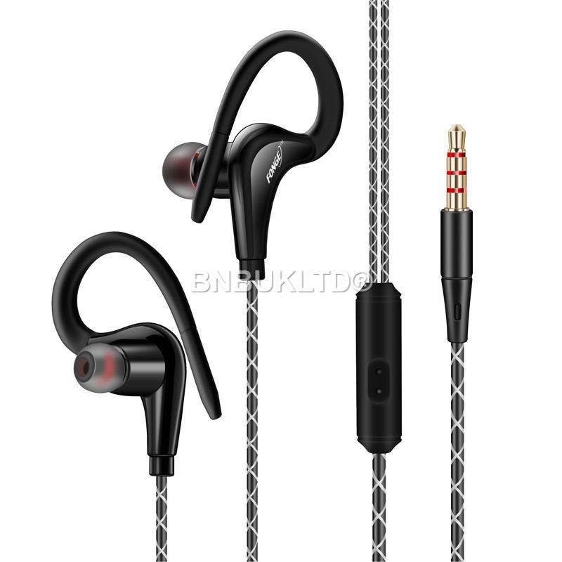 Noise-isolating Hook Sports Earphones with Mic