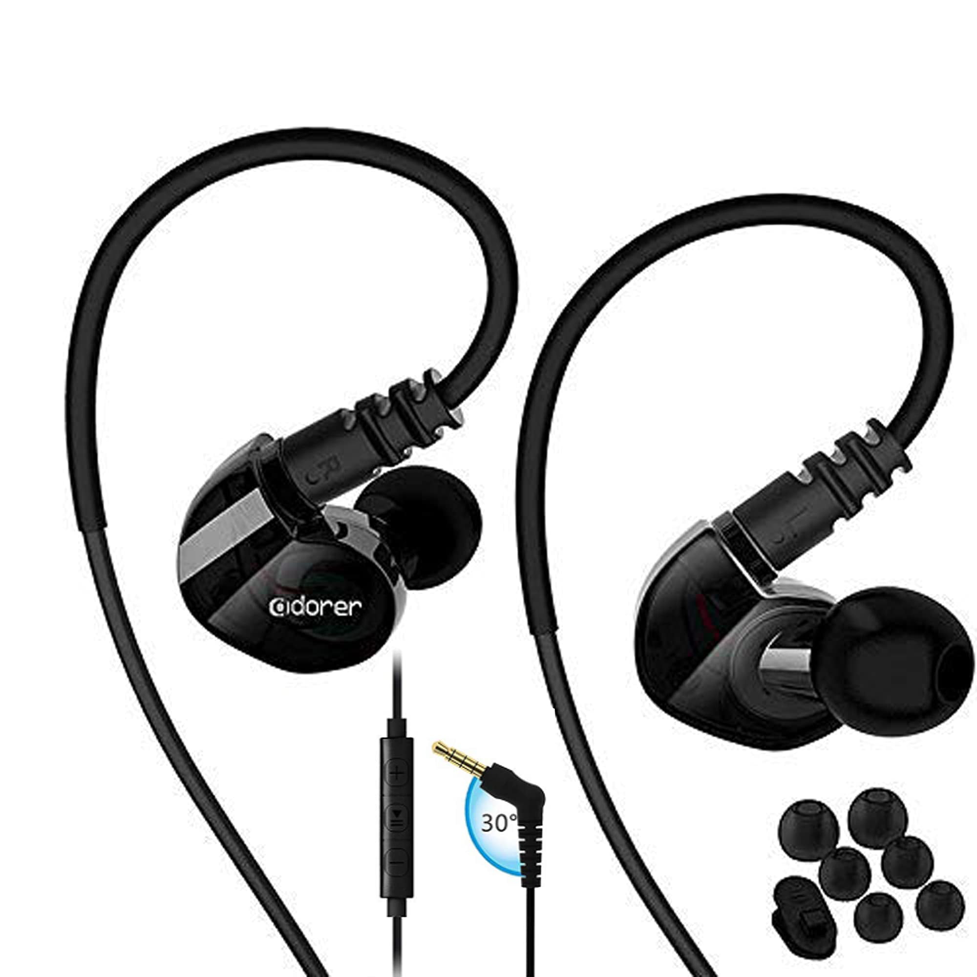 Adorer Wired Sport Earbuds with Mic (Black)
