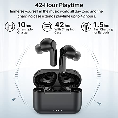 TOZO NC2 Wireless Noise Cancelling Earbuds, Black