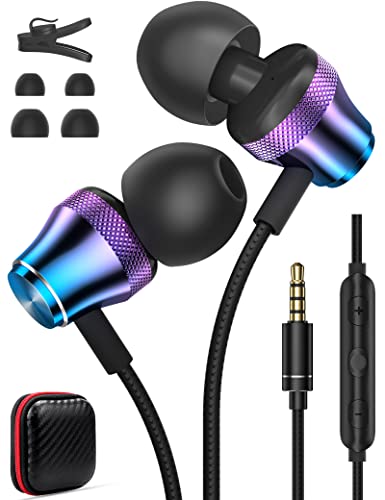HiFi Wired Earbuds with Noise Cancelling - Purple/Blue