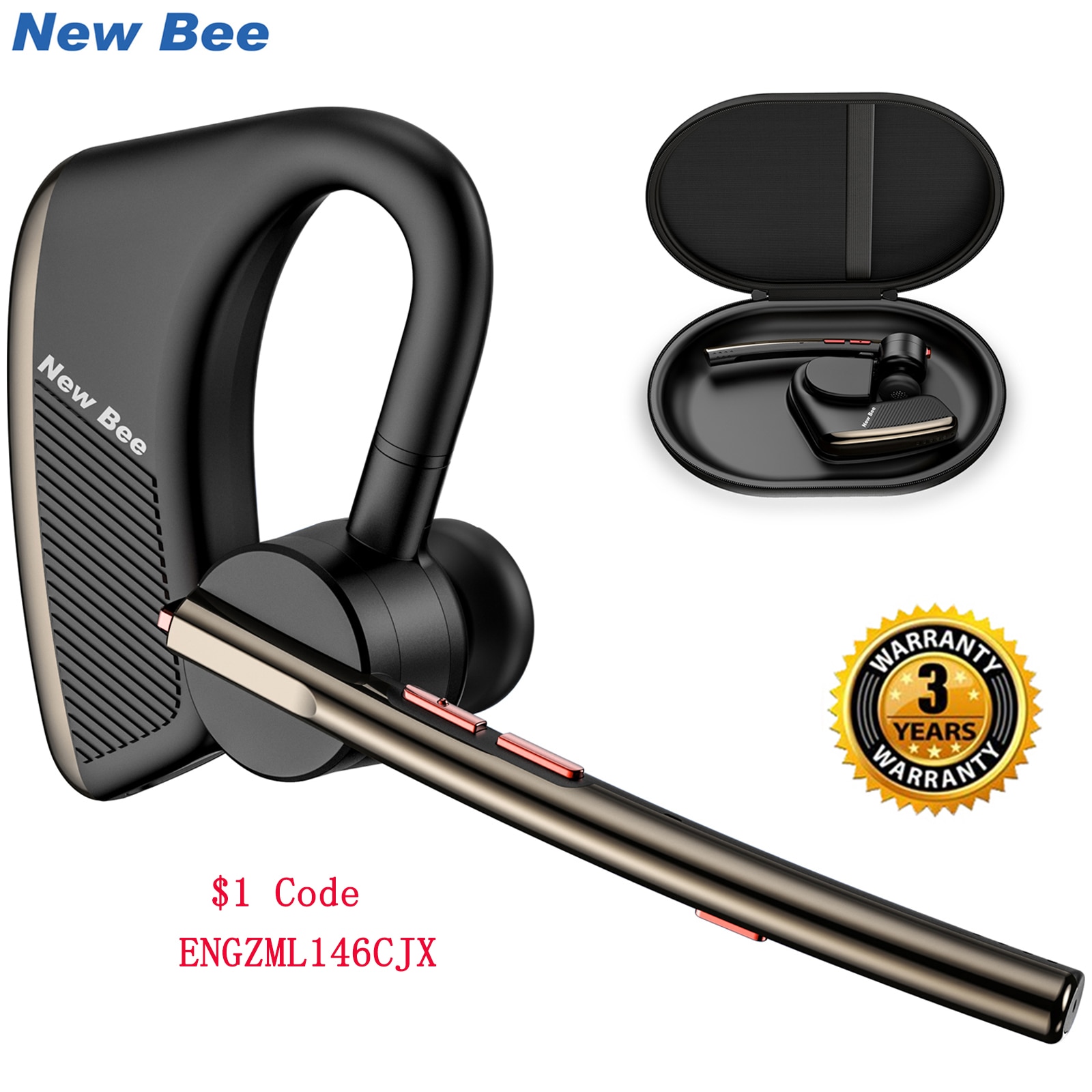 Wireless Bluetooth Earbuds with Dual Mic & Noise Cancelling