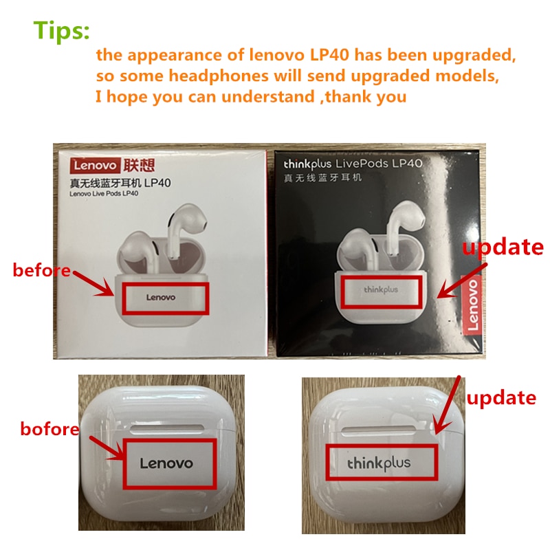Lenovo LP40 TWS Bluetooth Earbuds for Android