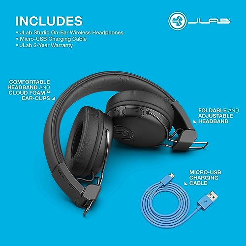 JLab Studio Wireless On-Ear Headphones with EQ3 Sound