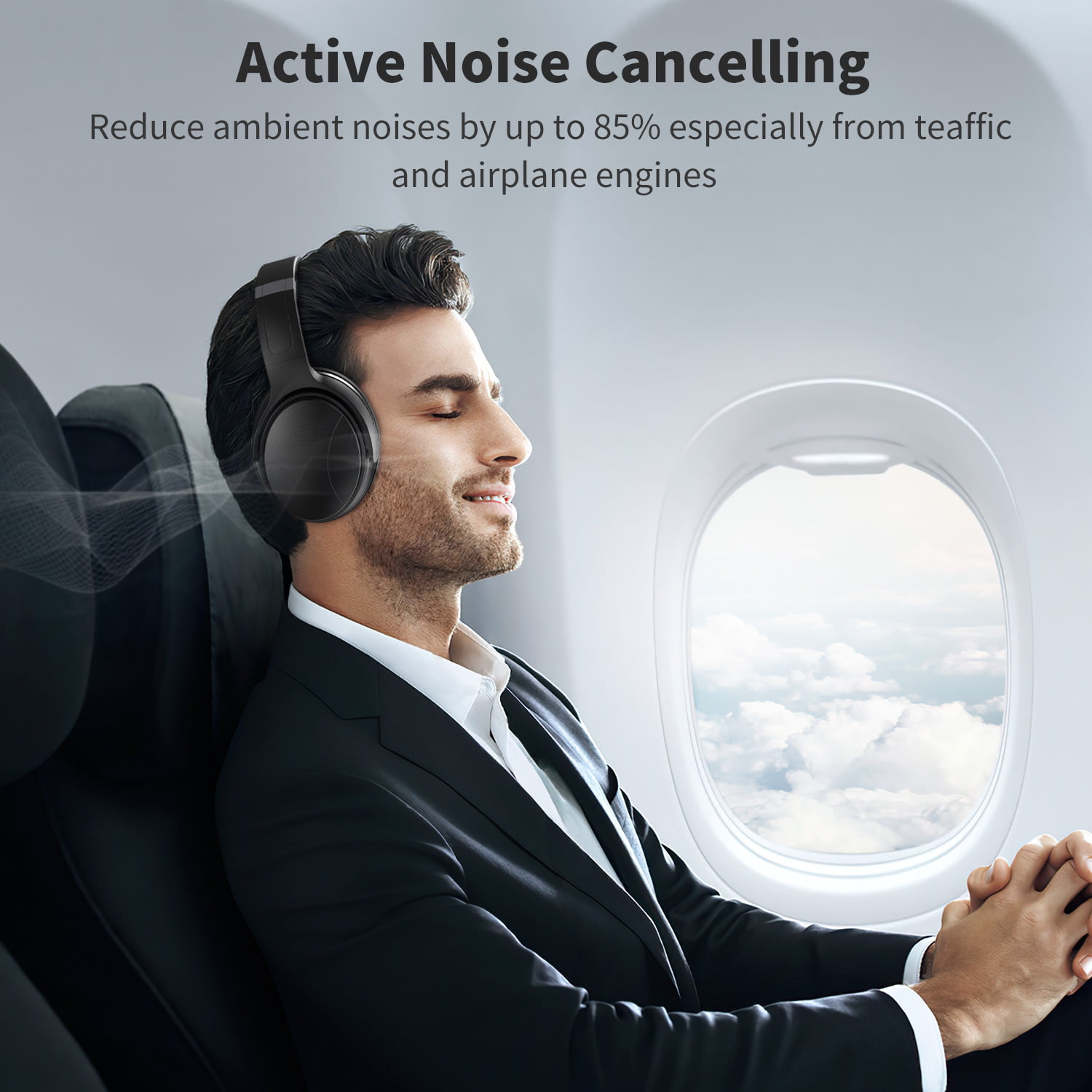 VILINICE Black Wireless Noise Cancelling Headphones