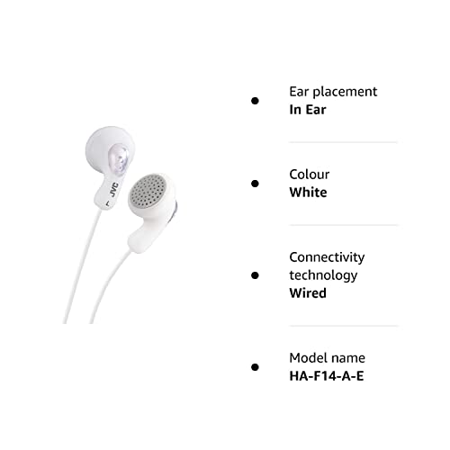 JVC White Wired Earphones for Mobile Devices
