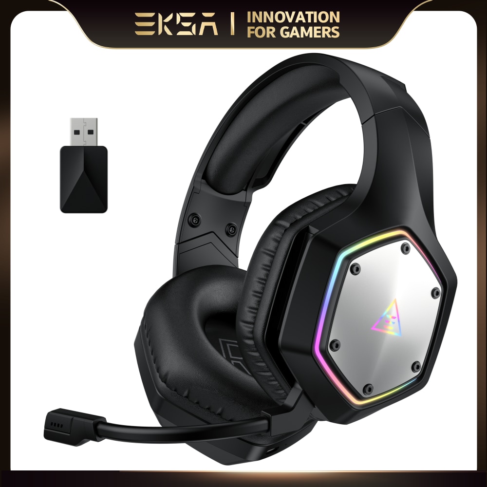 Wireless Gaming Headset with Surround Sound and Mic