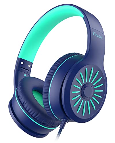 Blue Foldable On-Ear Headphones with Mic
