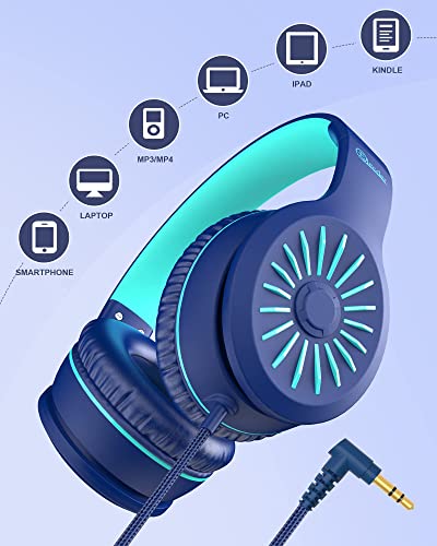 ELECDER i45 Foldable On-Ear Headphones - Blue