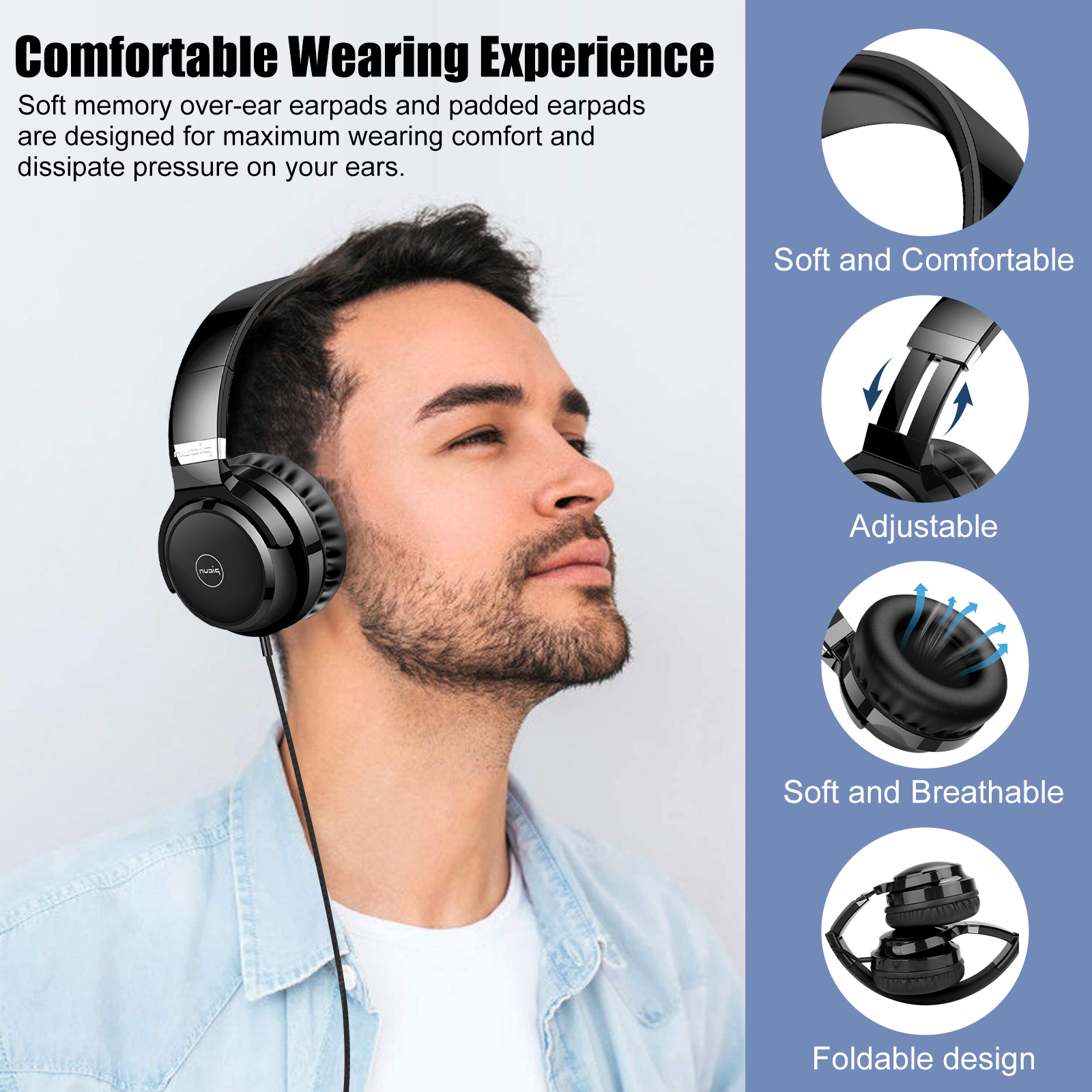 EEEkit Over-Ear Stereo Noise Canceling Headphone