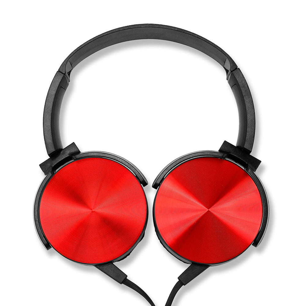 Red Wired Over Ear Headphone with Mic