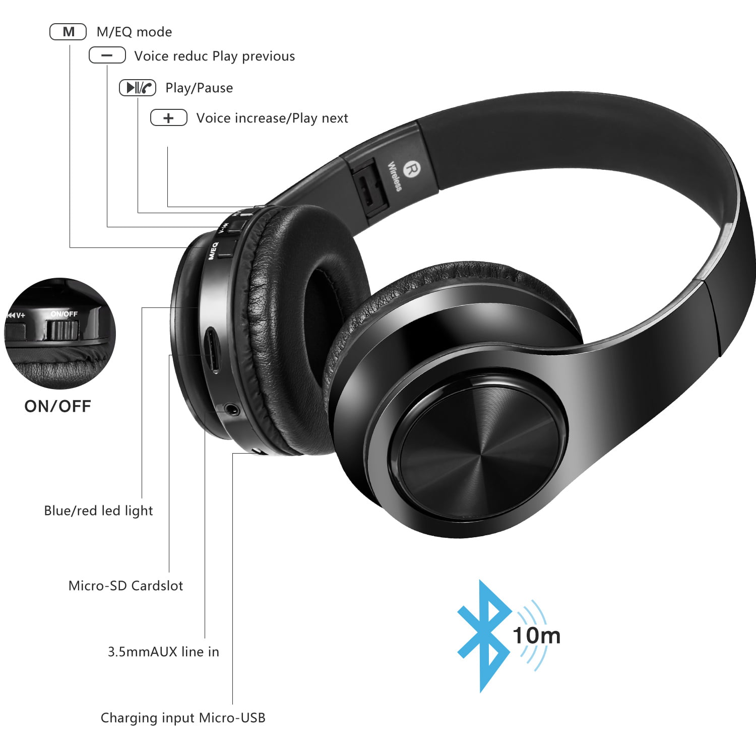 Wireless Over-Ear Headphones with Hi-Fi Stereo