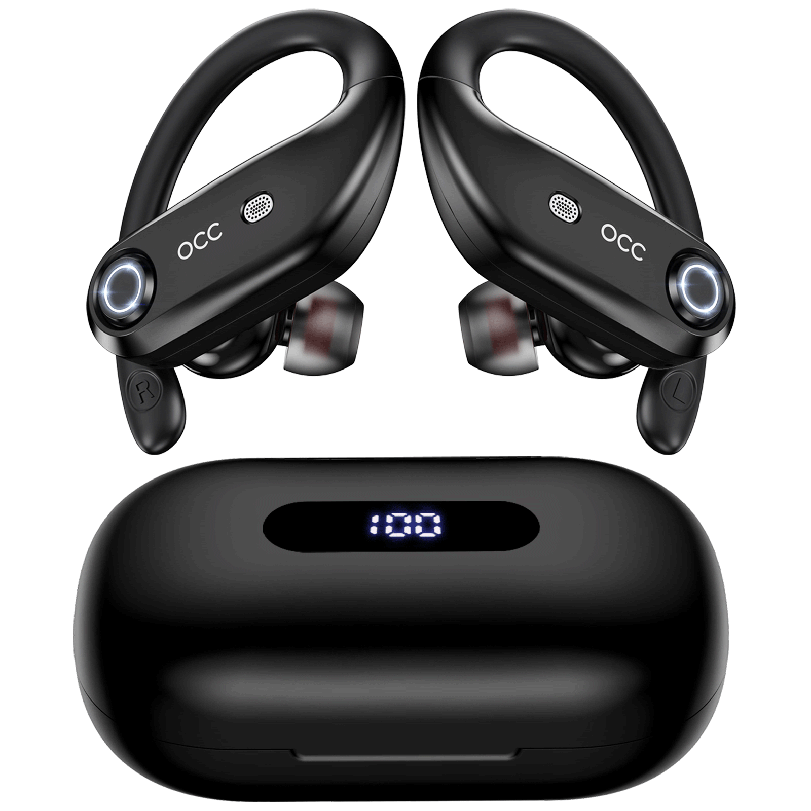 IPX7 Waterproof Bluetooth Wireless Earbuds with 4-Mics