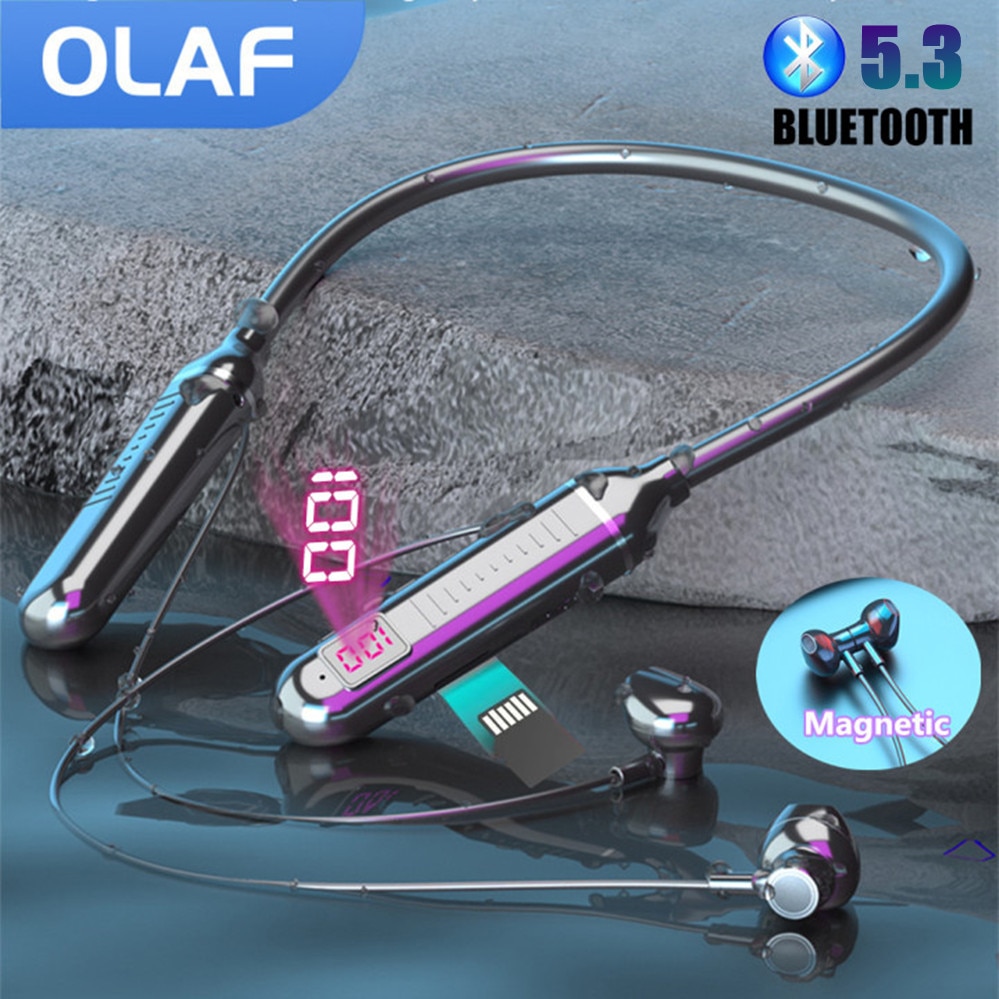 OLAF Wireless Neckband Bluetooth Earphones with Mic & TF Support