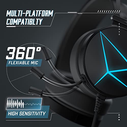Detachable Cat Ear Gaming Headset with LED lights