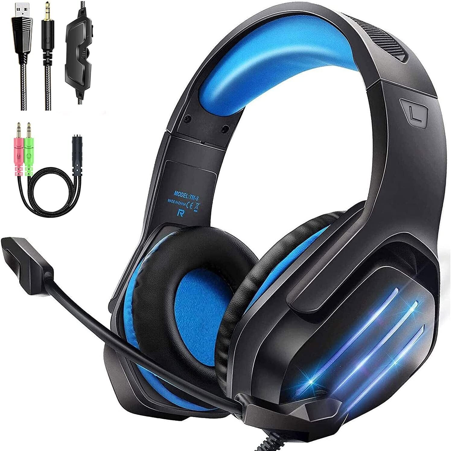 LED Gaming Headset with Microphone for Consoles & PC