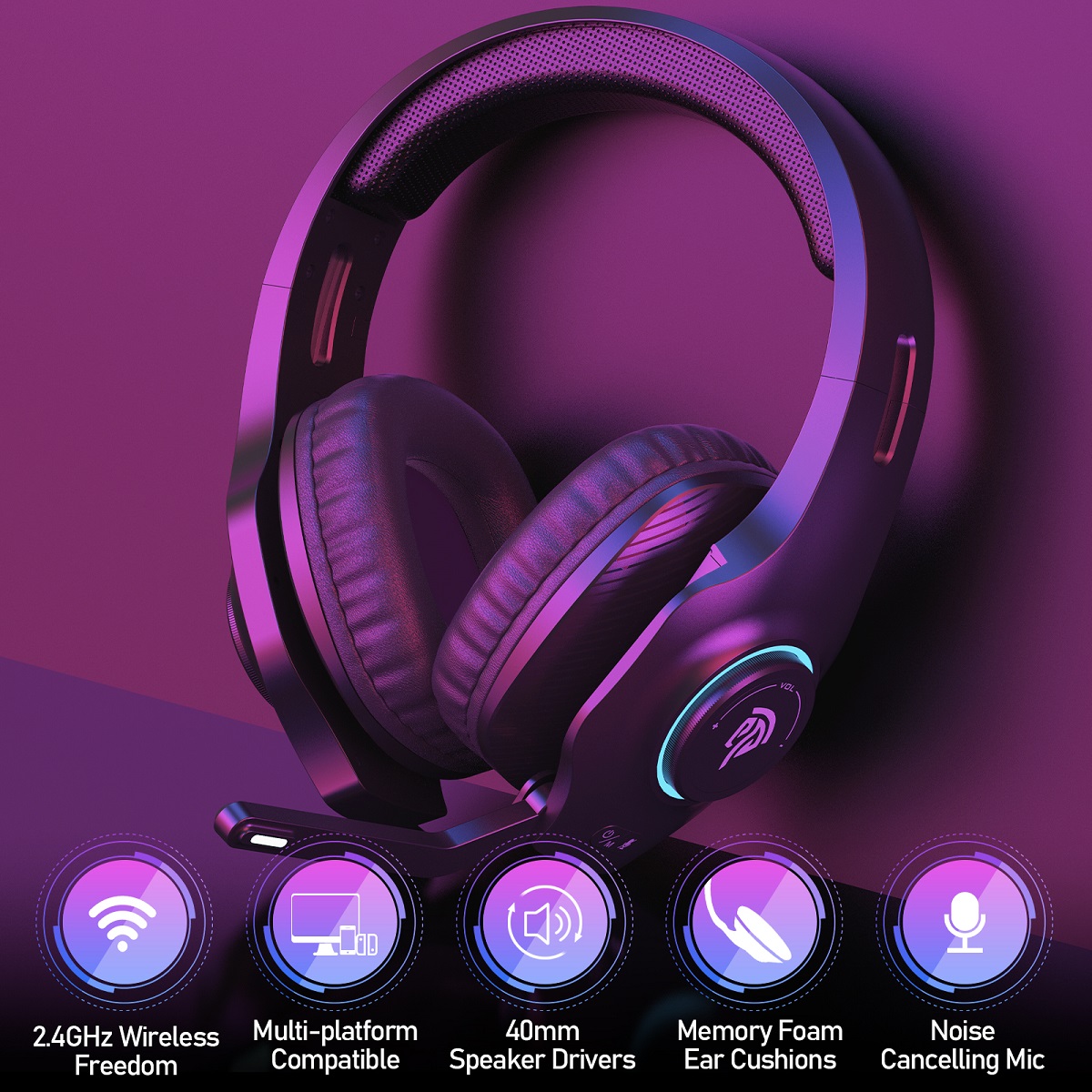 EasySMX Wireless Gaming Headset with Surround Sound