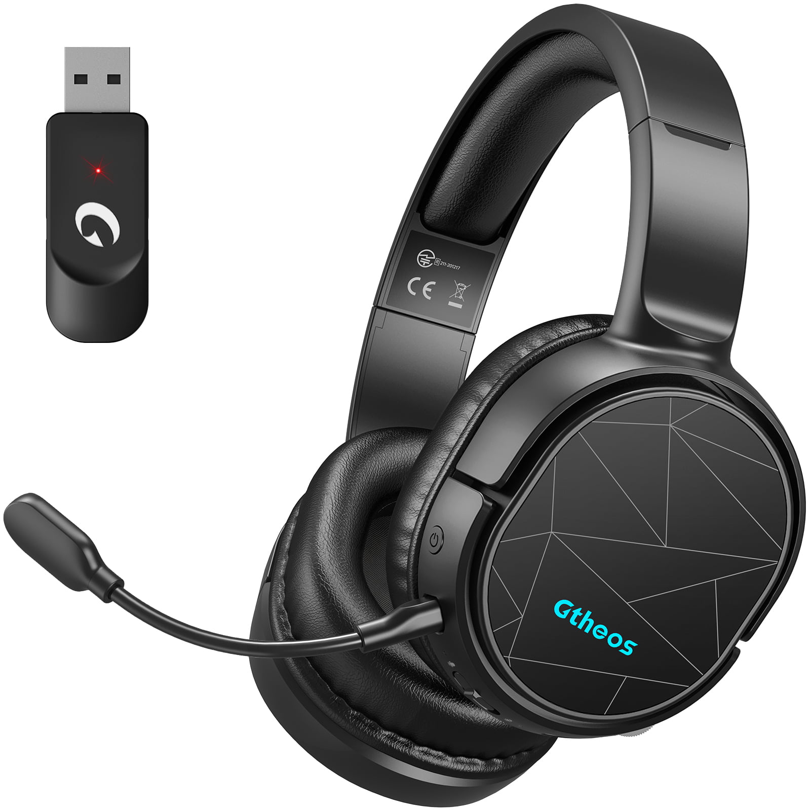 Wireless Gaming Headset with Detachable Mic and 7.1 Sound