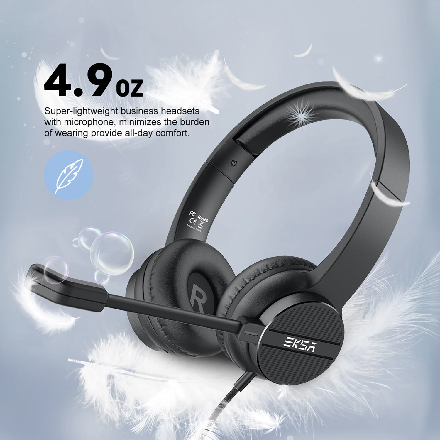 EKSA H12E Wired Headset with ENC