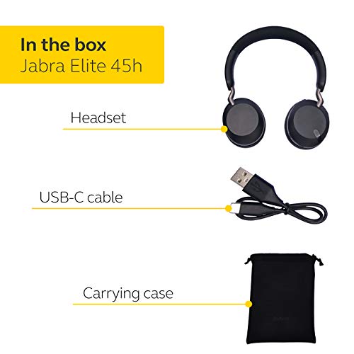 Jabra Elite 45h On-Ear Wireless Headphones - Titanium
