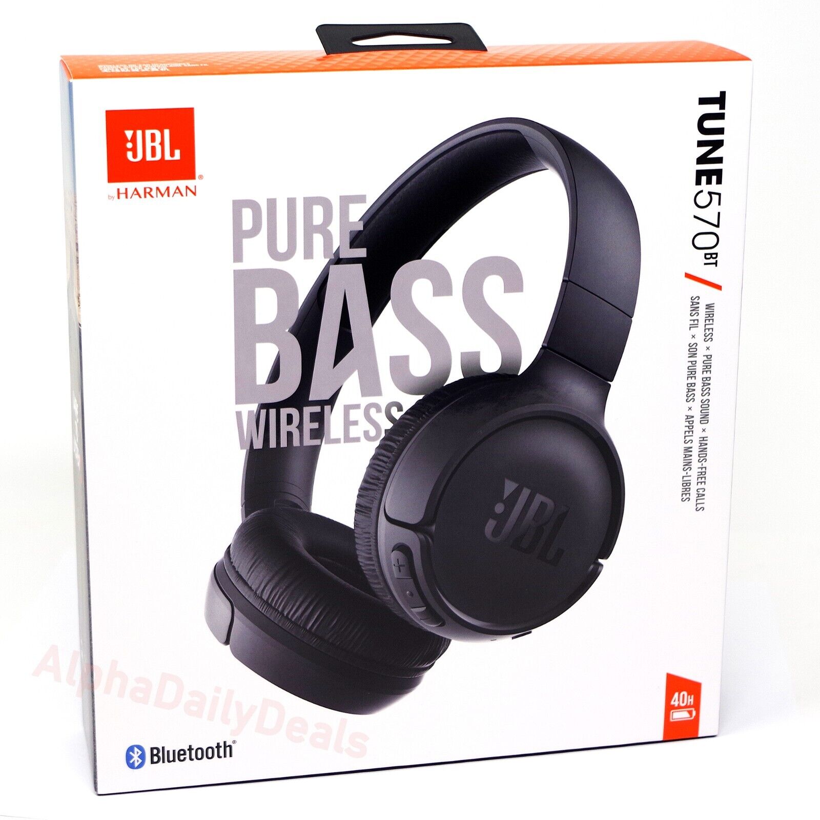 JBL Tune 570BT Wireless On-Ear Headphones Black