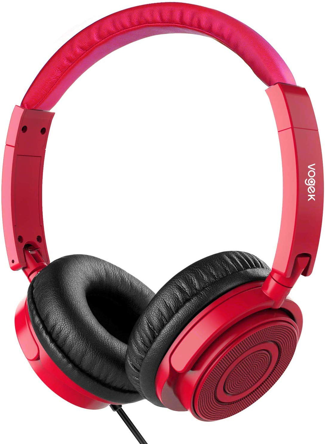 Vogek On Ear Headphones with Mic - Red