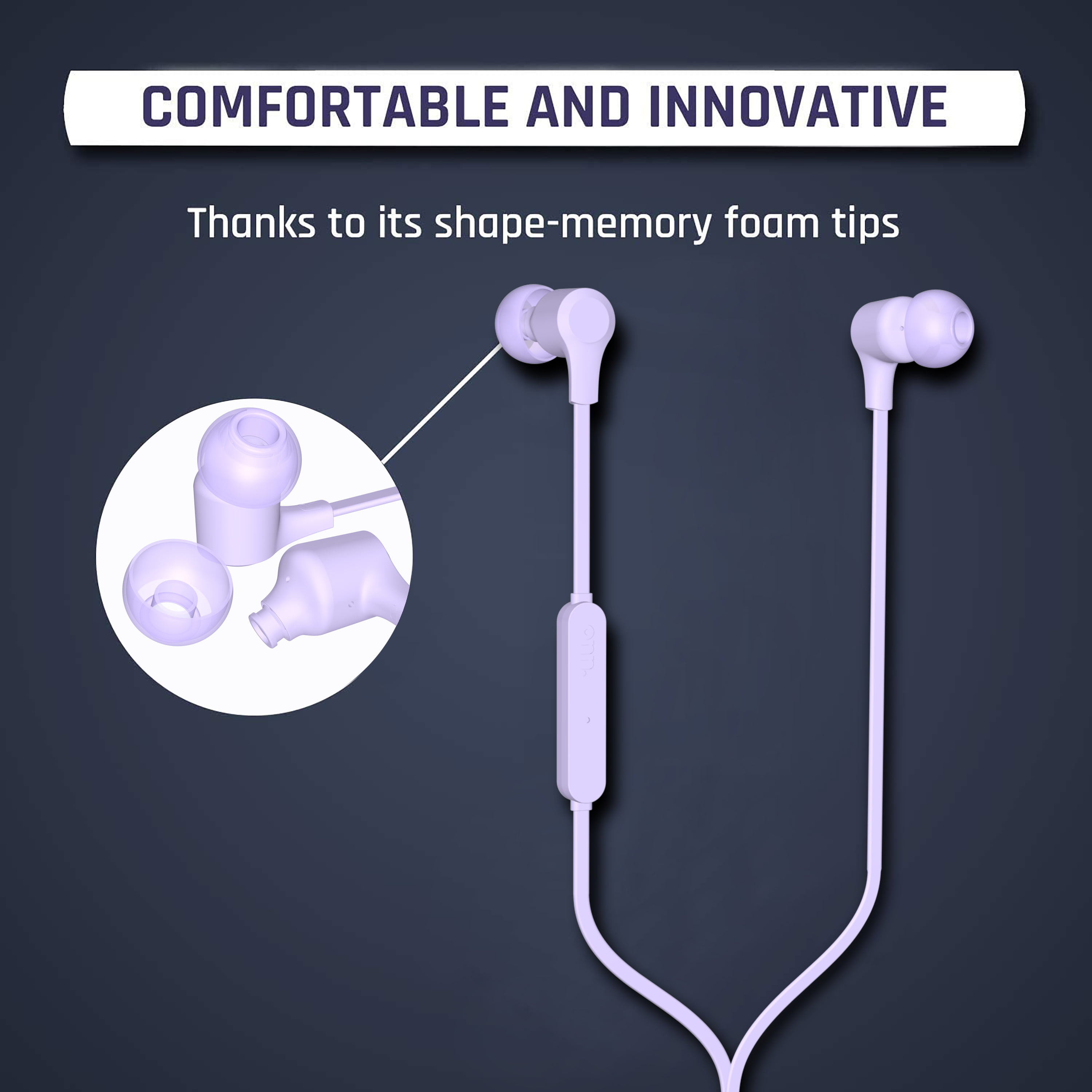 Lilac In-Ear Earbuds with Mic & Lightning Connector