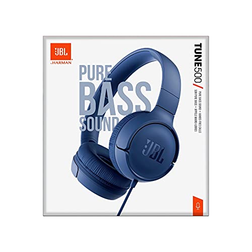 JBL TUNE 500 - Wired On-Ear Headphones - Blue