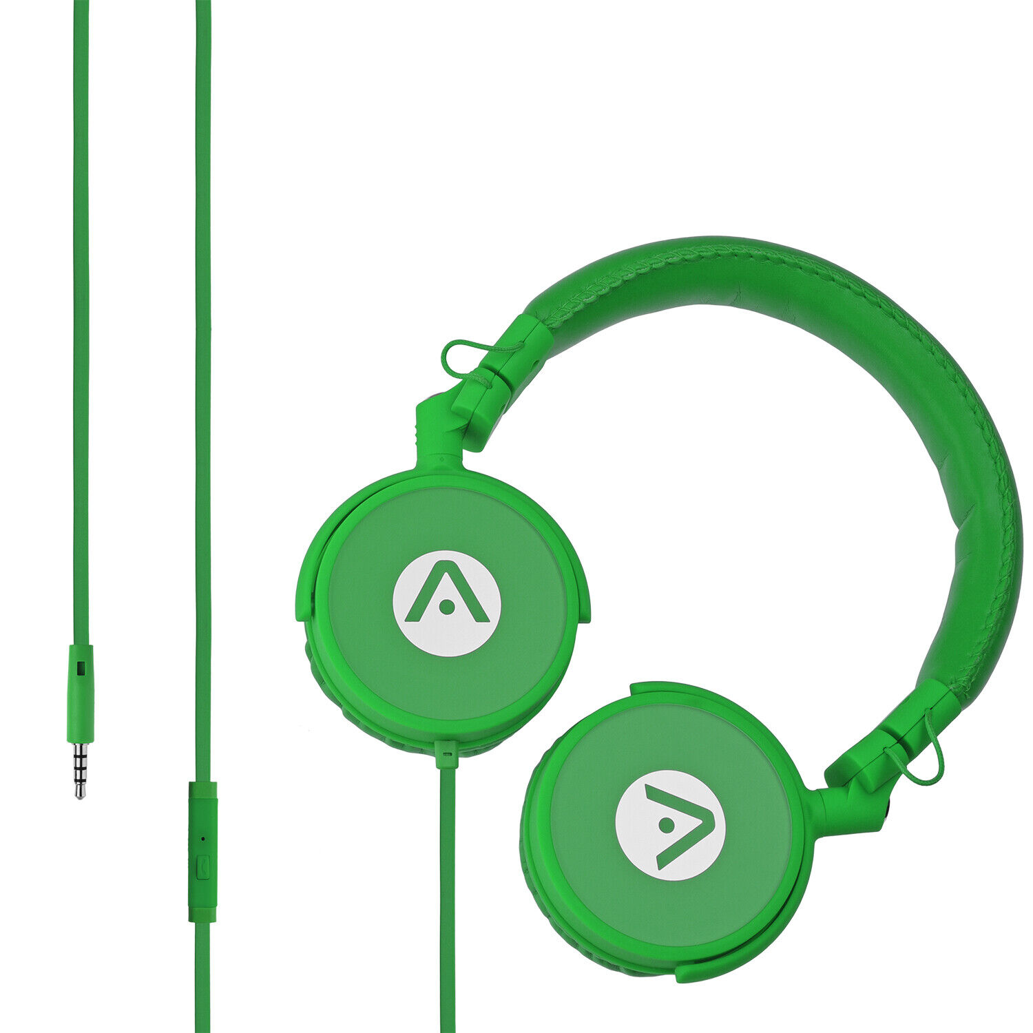 Audiomate Noise-isolating Wired Stereo Microphone On-Ear Headphones (Green)
