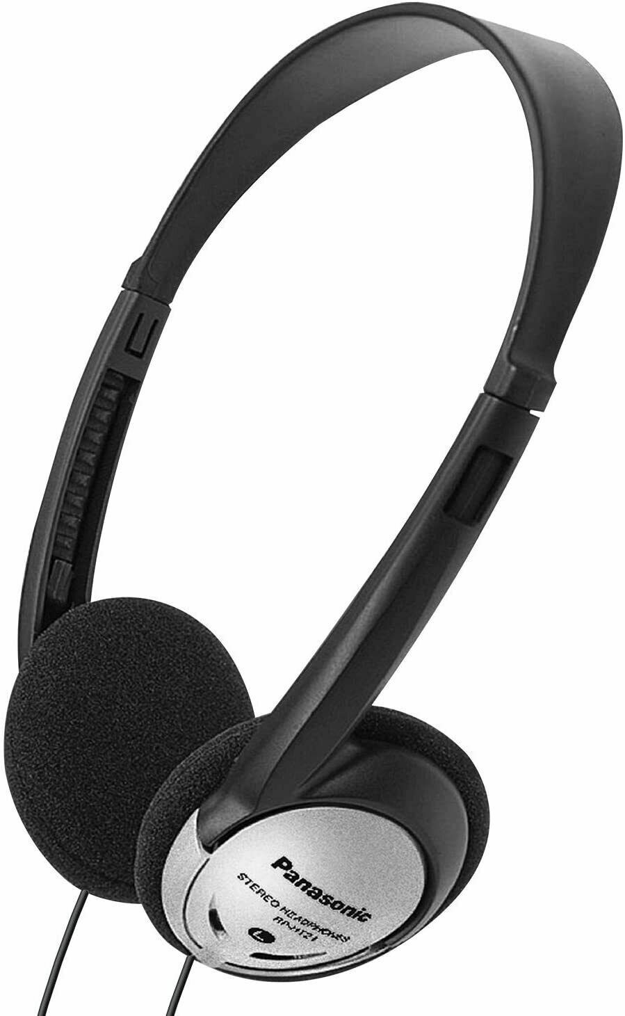 Panasonic wired on-ear headphones: lightweight and black