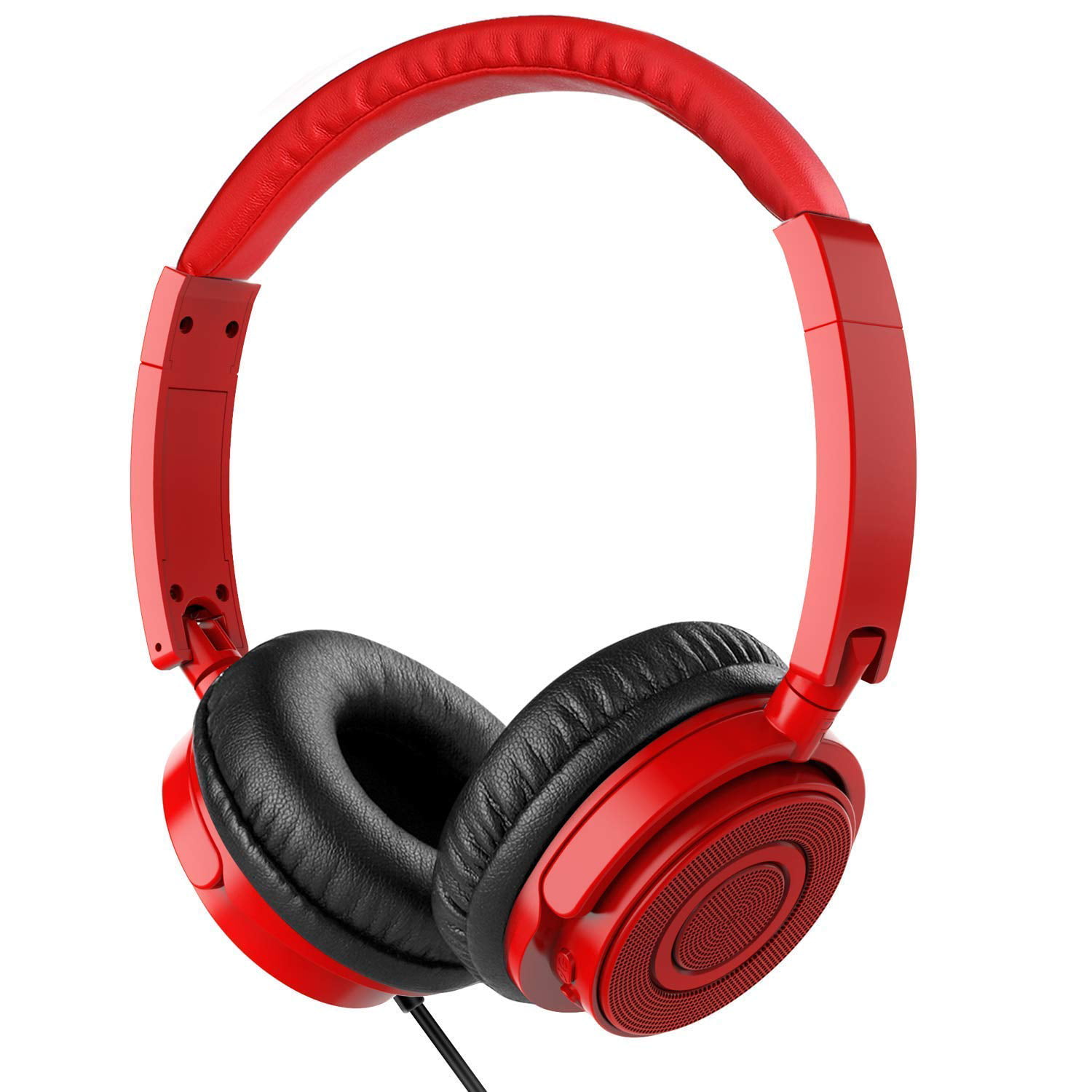 Vogek Wired Foldable Headphones with Mic - Red