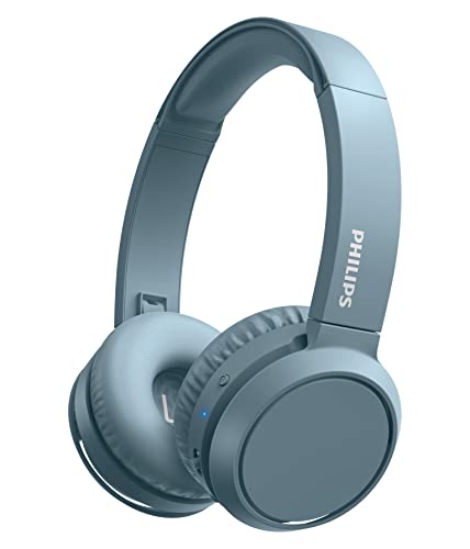 Blue PHILIPS On-Ear Wireless Headphones with BASS Boost