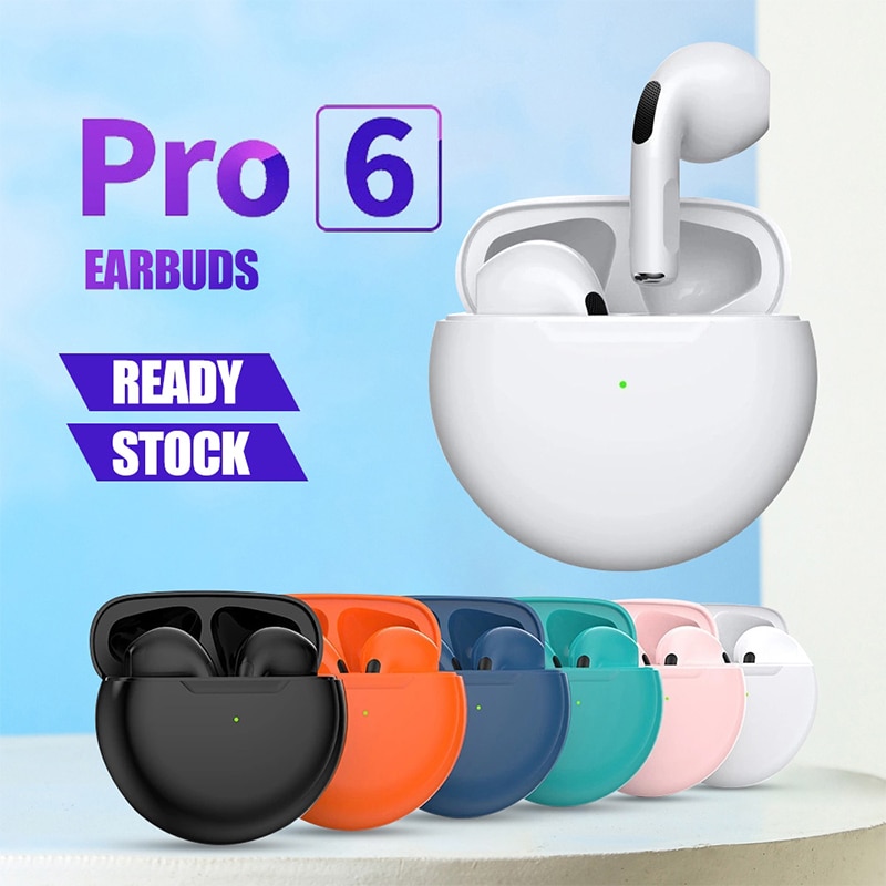 Pro 6 TWS Bluetooth Earbuds for iPhone & Android