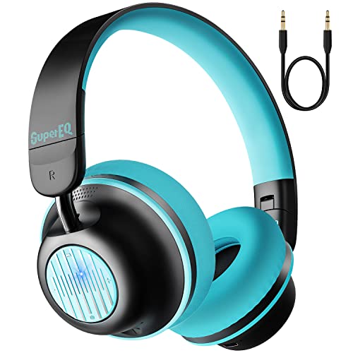 SuperEQ Active Noise Cancelling On-Ear Headphones - Blue