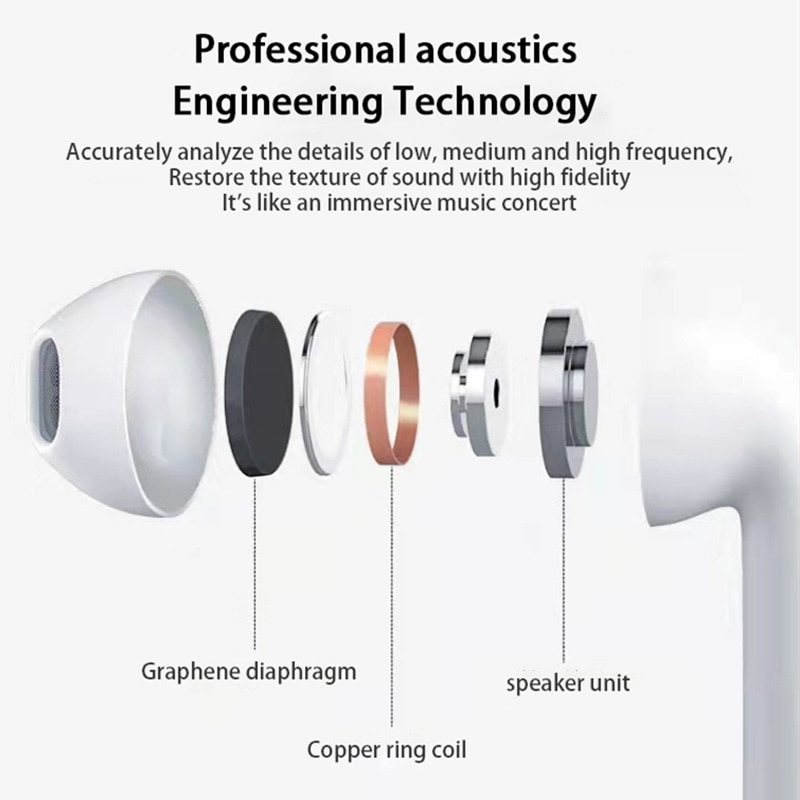 Pro 6 Wireless Earbuds with Mic for Apple/Android