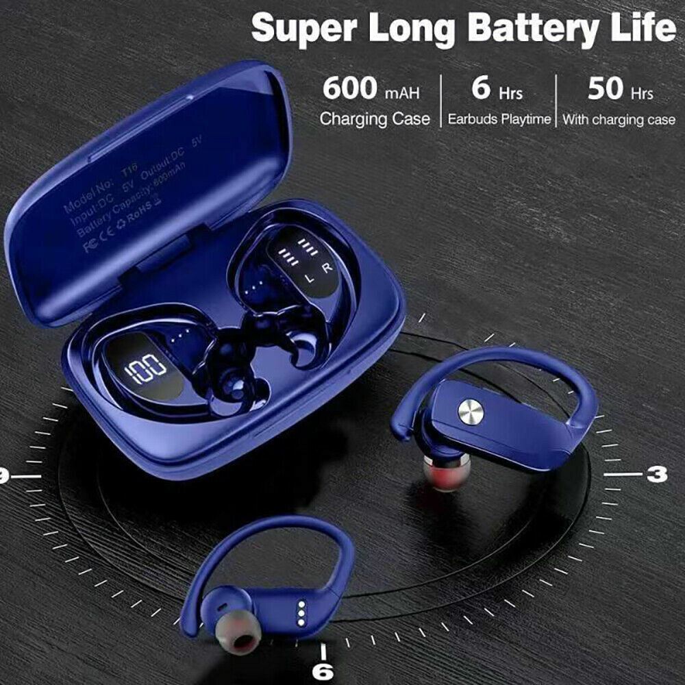 Waterproof Wireless Earbuds with Mic and Earhook